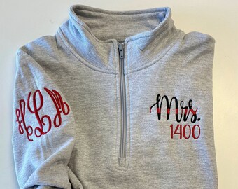 fire wife sweatshirt, thin red line shirt, fireman's wife shirt, Mrs. firefighter, personalized embroidered, new firefighter wife fiancée