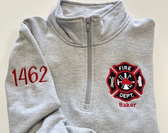 Personalized gift for firefighter, custom fire department name, badge, fire captain, chief, heavy rescue, paramedic, wife, mom, girlfriend