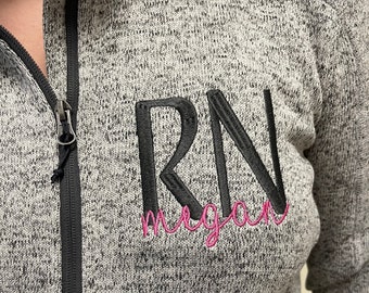 Personalized RN Sweater Jacket, Nursing Student Graduation Gift