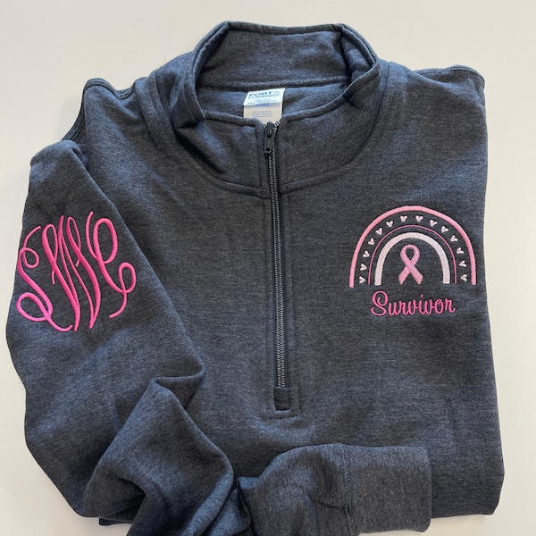 Personalized cancer survivor sweatshirt, gift for cancer survivor, beat cancer shirt, pink ribbon jacket, breast cancer awareness pullover