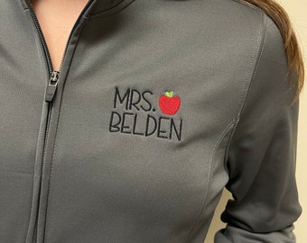 Teacher full zip jacket with pockets or pullover sweatshirt, Personalized gift for school staff Mr. Mrs. Ms. student teacher, aid para admin