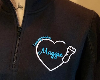 Personalized sonographer gift, sonographer shirt, sonography, ultrasound tech, unisex or womens cut, quarter zip pullover sweatshirt,