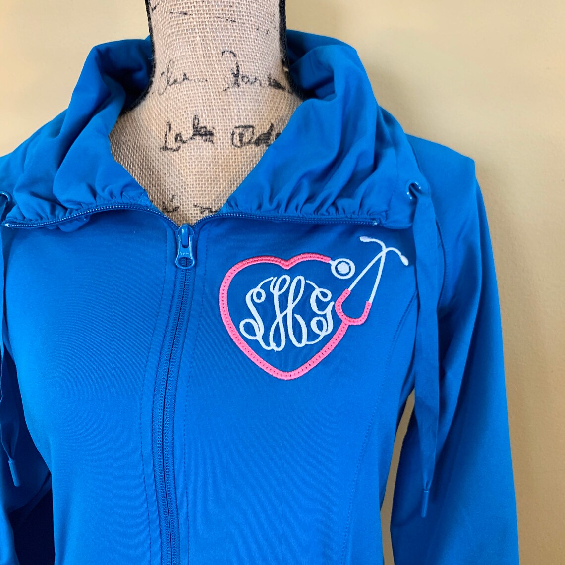 Nurse Jacket, Custom Monogrammed RN Apparel, Full Zip With Pockets ...
