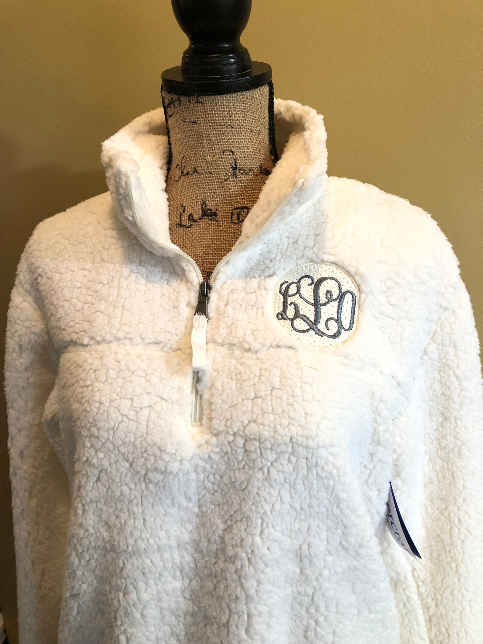 Winter White Sherpa Pullover Custom Monogrammed Sherpa Etsy
