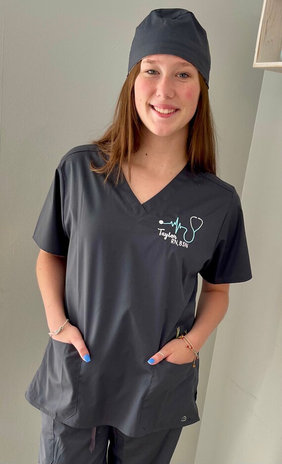 Custom embroidered scrub jackets sale