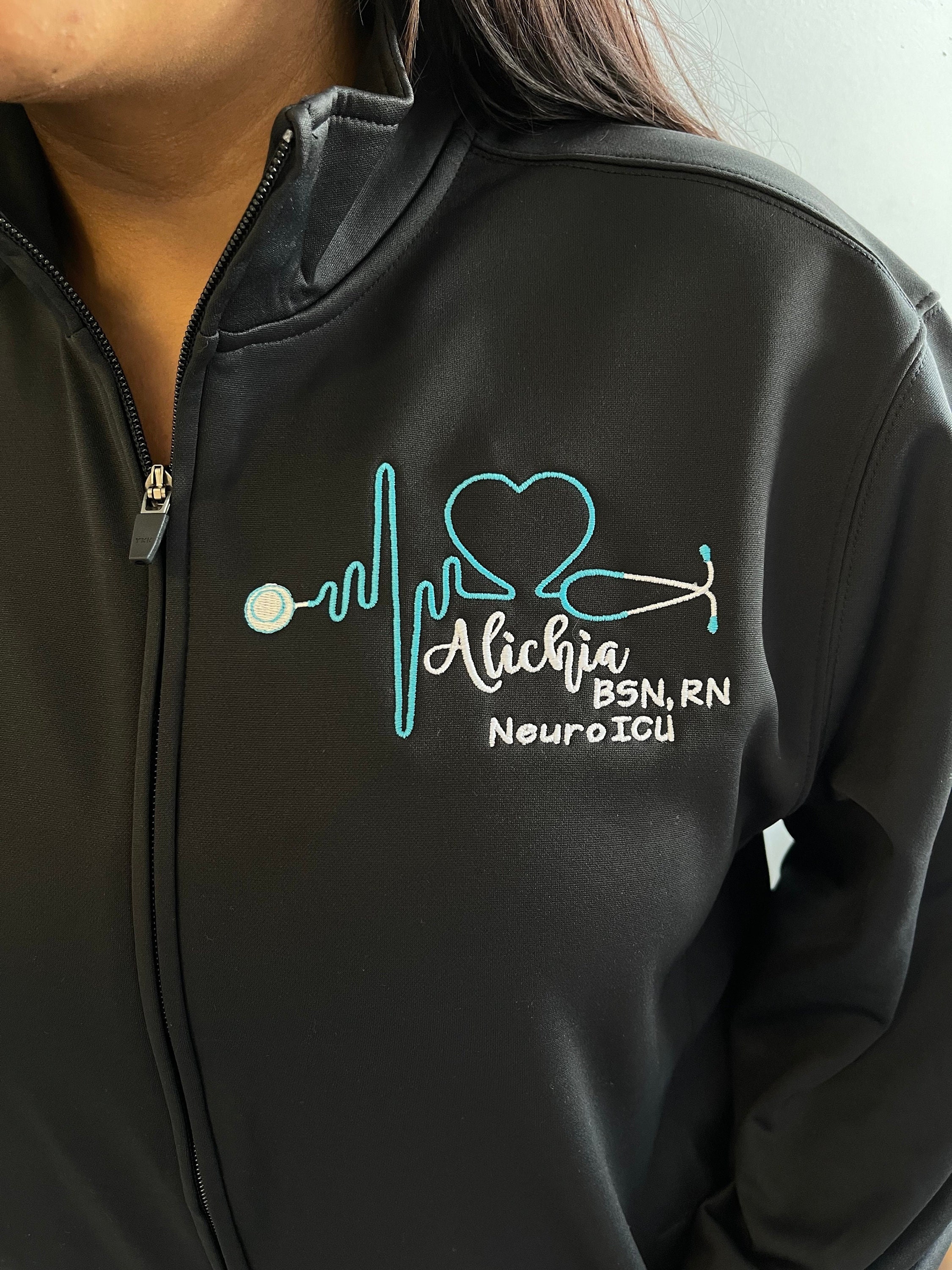 Registered Nurse Full-Zip Jacket for Women Smooth Jacket | Fully  Embroidered Monogram | Sew Perfect Design Co.