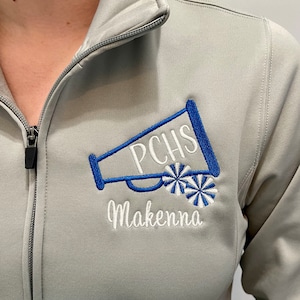 Cheer Jackets, gift for cheer team cheerleader or cheer mom, full zip jackets with pockets, 1/4 zip sweatshirts, crewnecks or sherpas