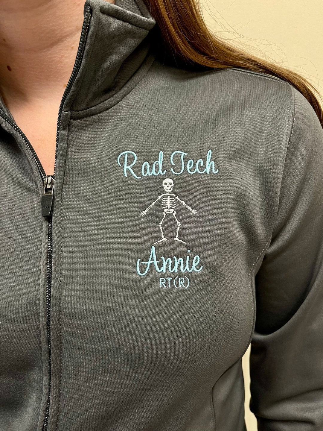 Rad Tech Skeleton Full Zip Jacket With Pockets, Personalized Gift for