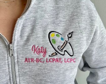 Personalized Art Therapist 1/4 Zip Sweatshirt: Artist Gift