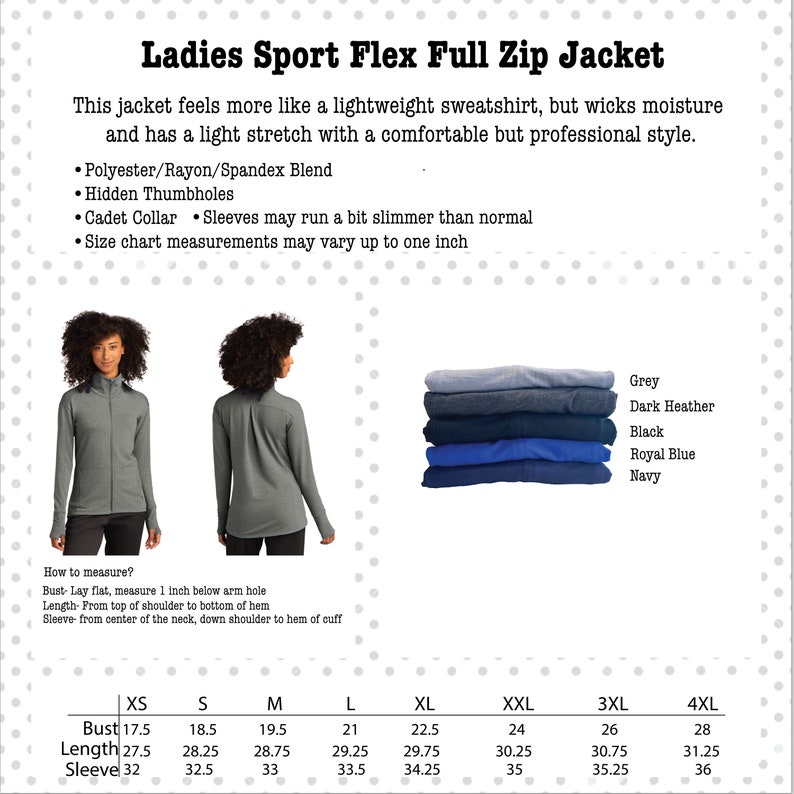 lightweight custom embroidered full zip sweatshirt, ladies fitted contoured cur, hidden thumbholes, pleated back detail, high/low cut, full zip with collar, with zipper pockets, perfect for layering, soft feel with stretch, gray, black, navy, royal