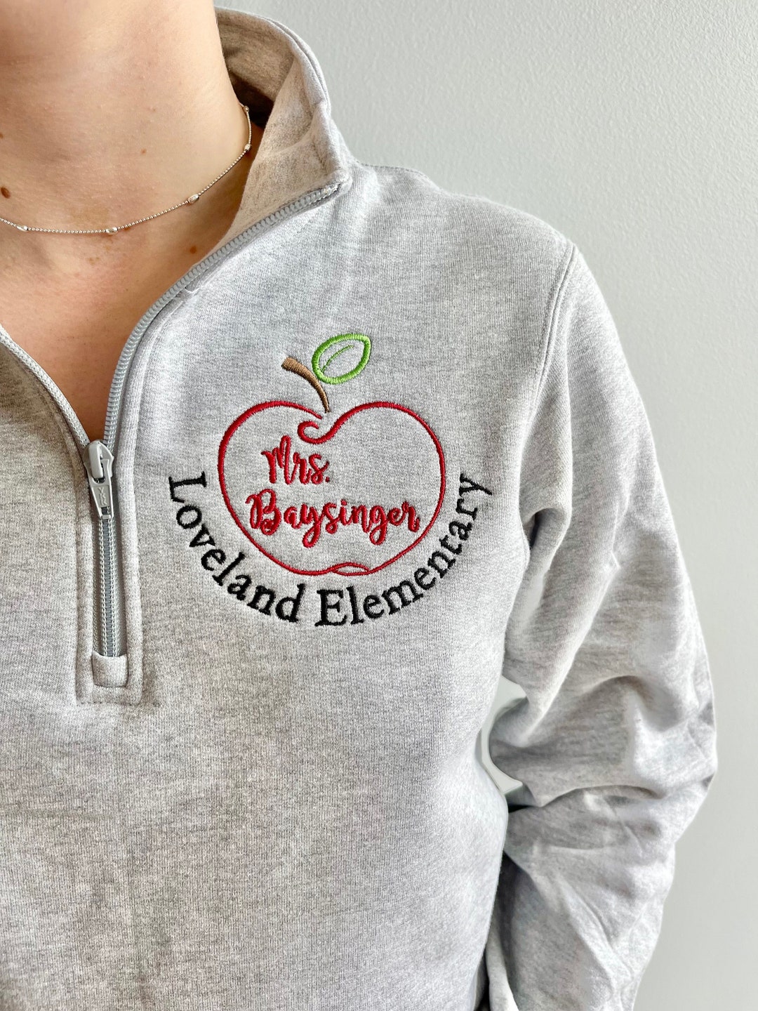 Teacher Pullover Sweatshirt Jacket, Apple With Teacher and School