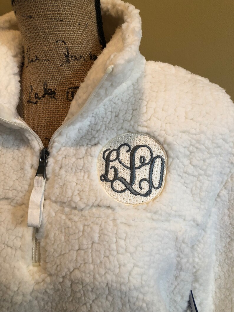 Winter White Sherpa Pullover Custom Monogrammed Sherpa Etsy