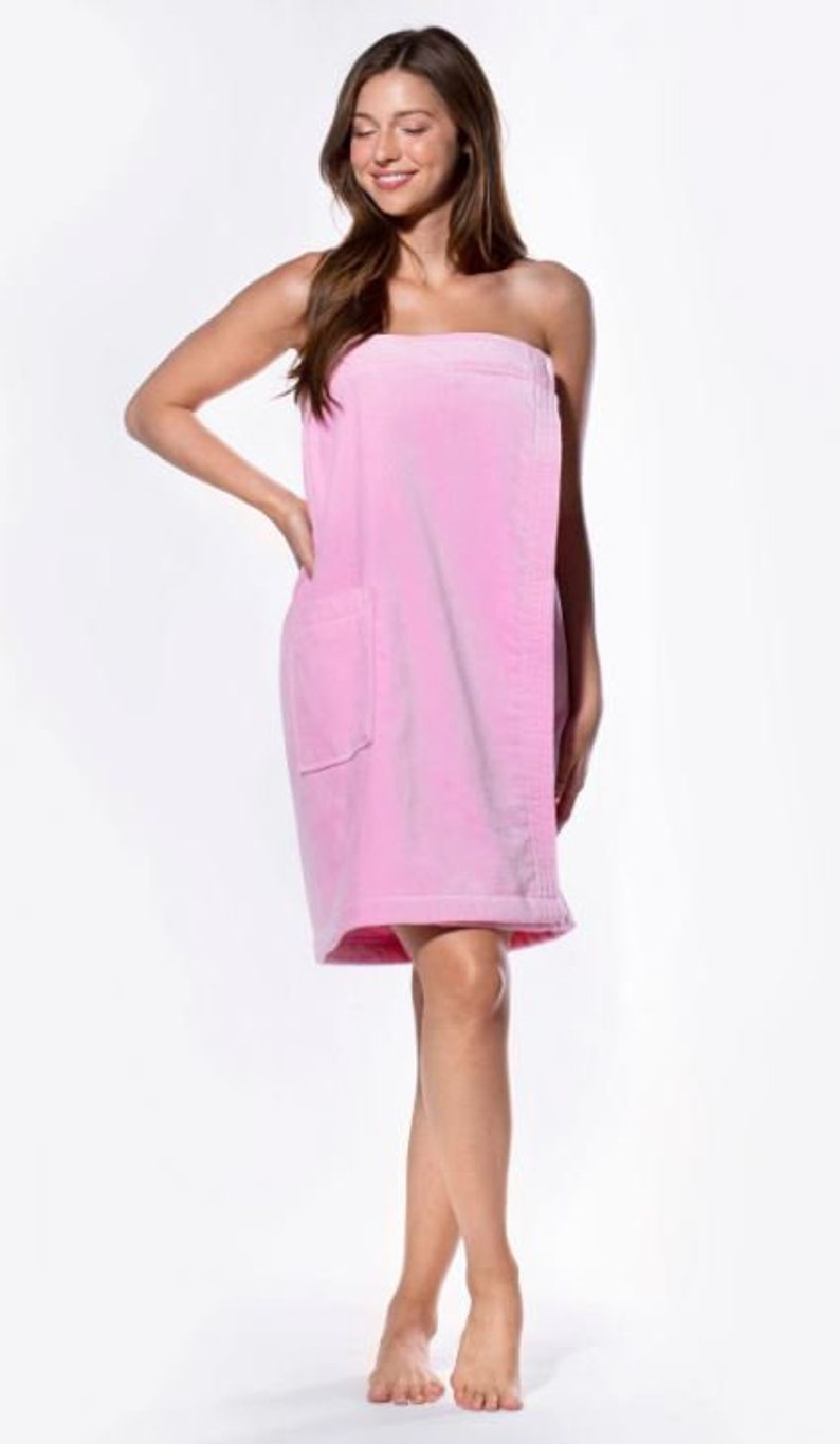 Gift for high school grad, university colors graduation gift for her, college necessities, waffle weave spa robe, embroidered monogram VelourWrap PINK s/m