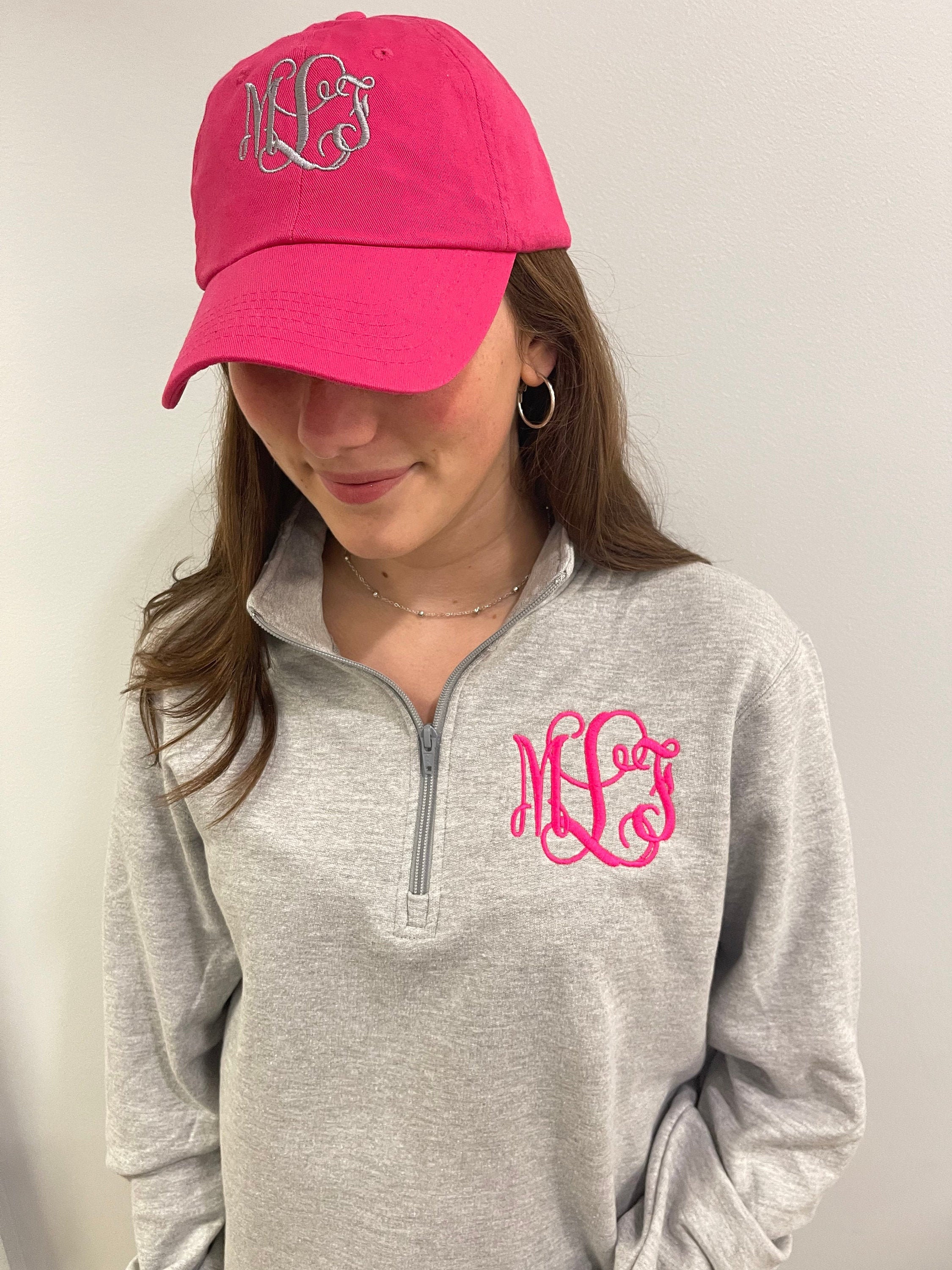 Lulu Grace Designs Monogrammed Pocket Quarter Button Sweatshirt