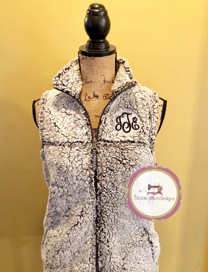 Monogrammed sherpa vest women monogrammed vest sherpa vest Etsy
