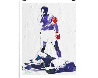 Muhammad Ali iconische knock-out van Sonny Liston Poster Print