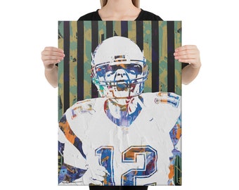 Tom Brady New England Patriots GOAT Canvas