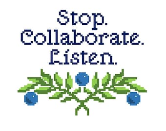 Stop. Collaborate. Listen - Hip Hop Cross Stitch PATTERN