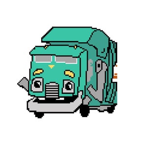 Trash Truck - Cartoon Cross Stitch PATTERN