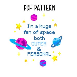 I'm a huge fan of space, both OUTER and PERSONAL - Subversive Cross Stitch PATTERN