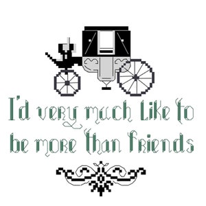 Ik zou heel graag meer willen zijn dan vrienden - Koetsscène - Bridgerton Cross Stitch PATROON