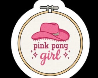 Pegatina de vinilo de Pink Pony Girl