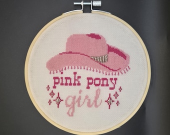 Pink Pony Girl - Pink Pony Club Completed Cross Stitch