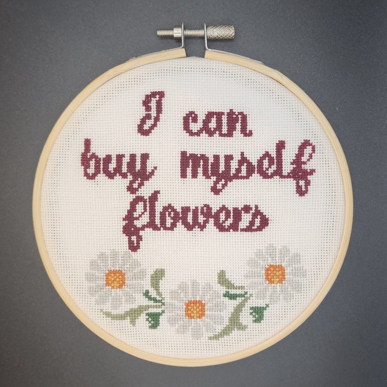 I can buy myself flowers Divorce Anthem Completed Song Lyric Cross Stitch image 2