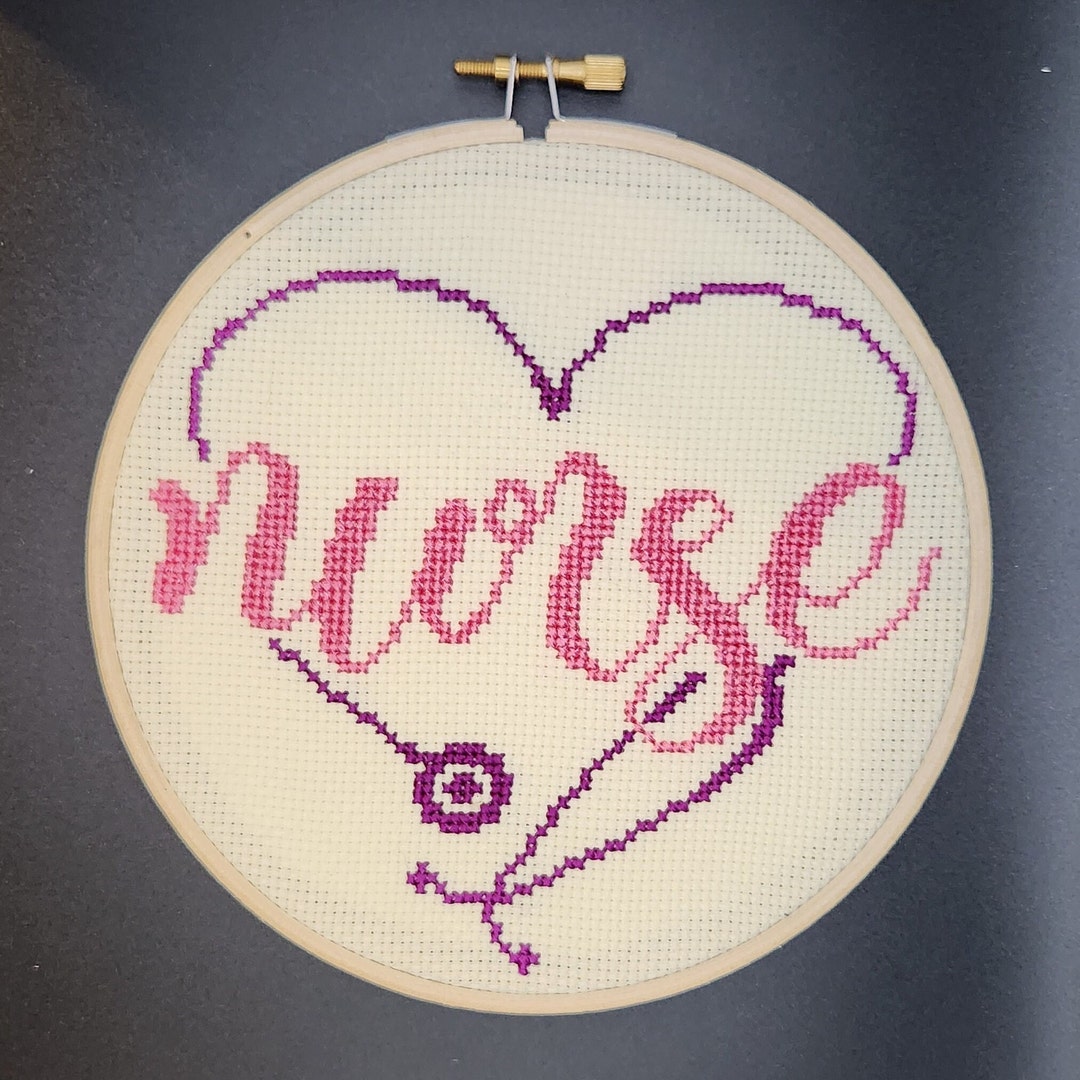 Nurse Cross Stitch Nurse Gift Completed Cross Stitch Gift Nurse