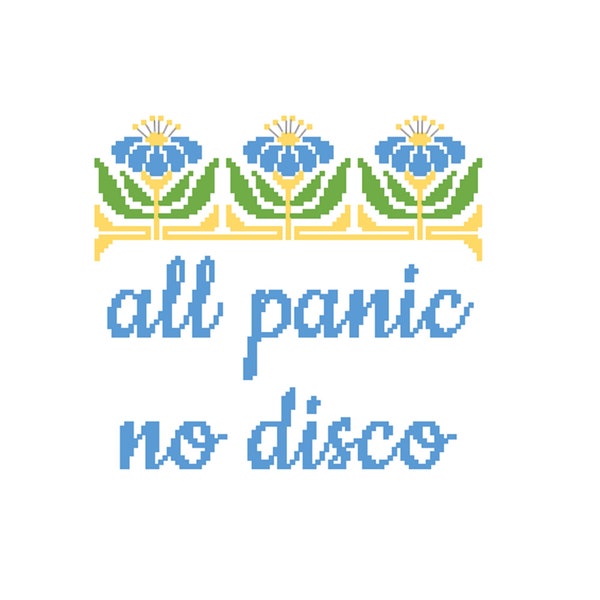 All panic, no disco - Funny Cross Stitch PATTERN