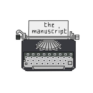Peut inclure: Une machine à écrire vintage noire et grise avec un papier blanc inséré qui indique "the manuscript".