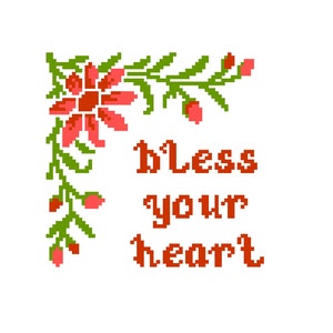 Bless your heart- Subversive Cross Stitch PATTERN