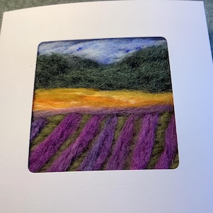 Campo de lavanda con fieltro de aguja