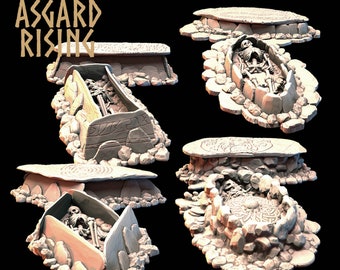 Asgard Rising - Ancient Warrior Tombs resin miniatures, D&D, RPGs, 28mm scenery