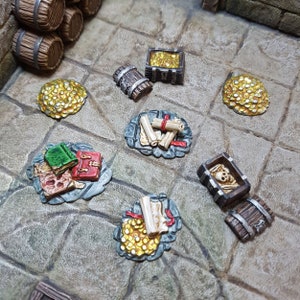 Treasure Token Set 28mm, Frostgrave, Dungeons & Dragons, Diorams, Basing and Scenery image 2