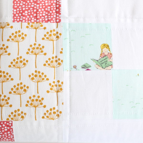 A Throw Sized Quilt for a Girl's Room - Made with Aneela Hoey's Posy Fabric