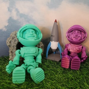 3D Printed Astronaut Stress Toy Fidget Toy Articulated Astronaut Flexi Astronaut