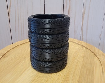 3D Printed Tire Stack Pen Holder: Car Enthusiast Desk Organizer