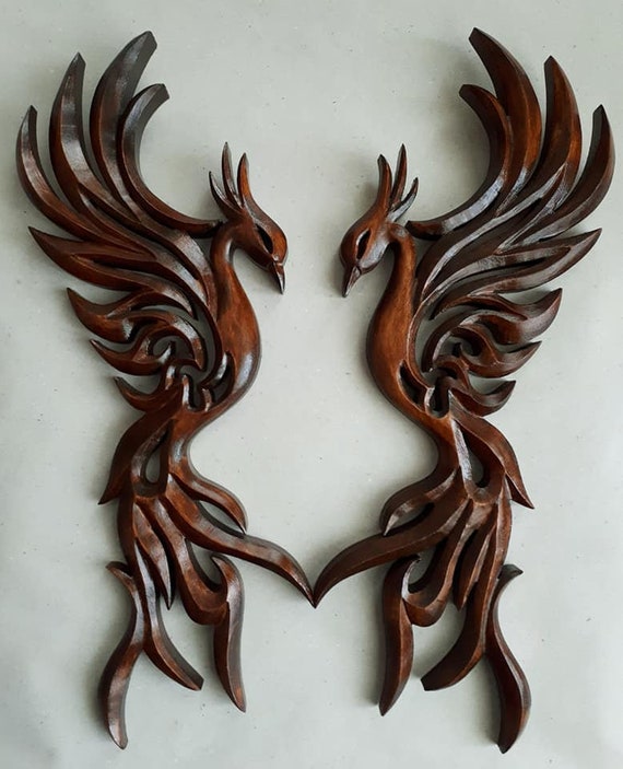 Phoenix Carving Wall, Phoenix bird Handmade, Wooden Phoenix bird, Wooden Phoenix shops