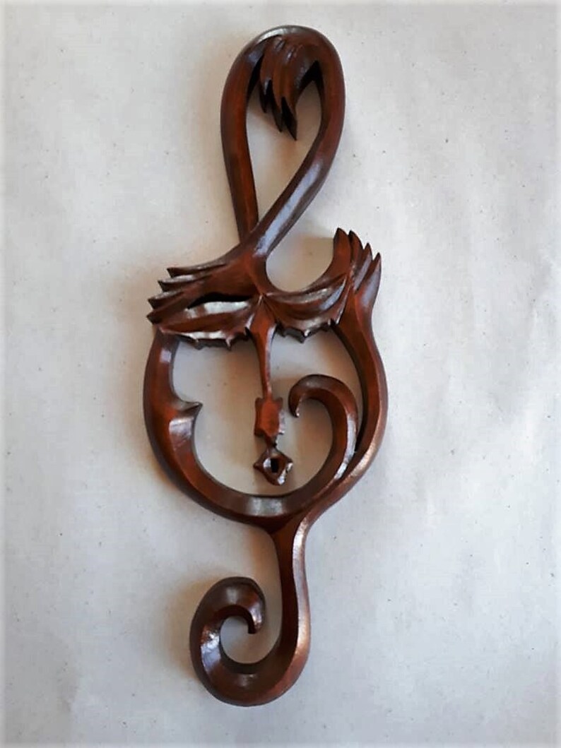 Painted wood-cle-holders French handcrafted Unique piece