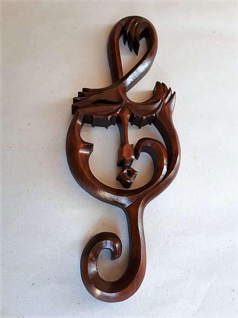 Painted wood-cle-holders French handcrafted Unique piece