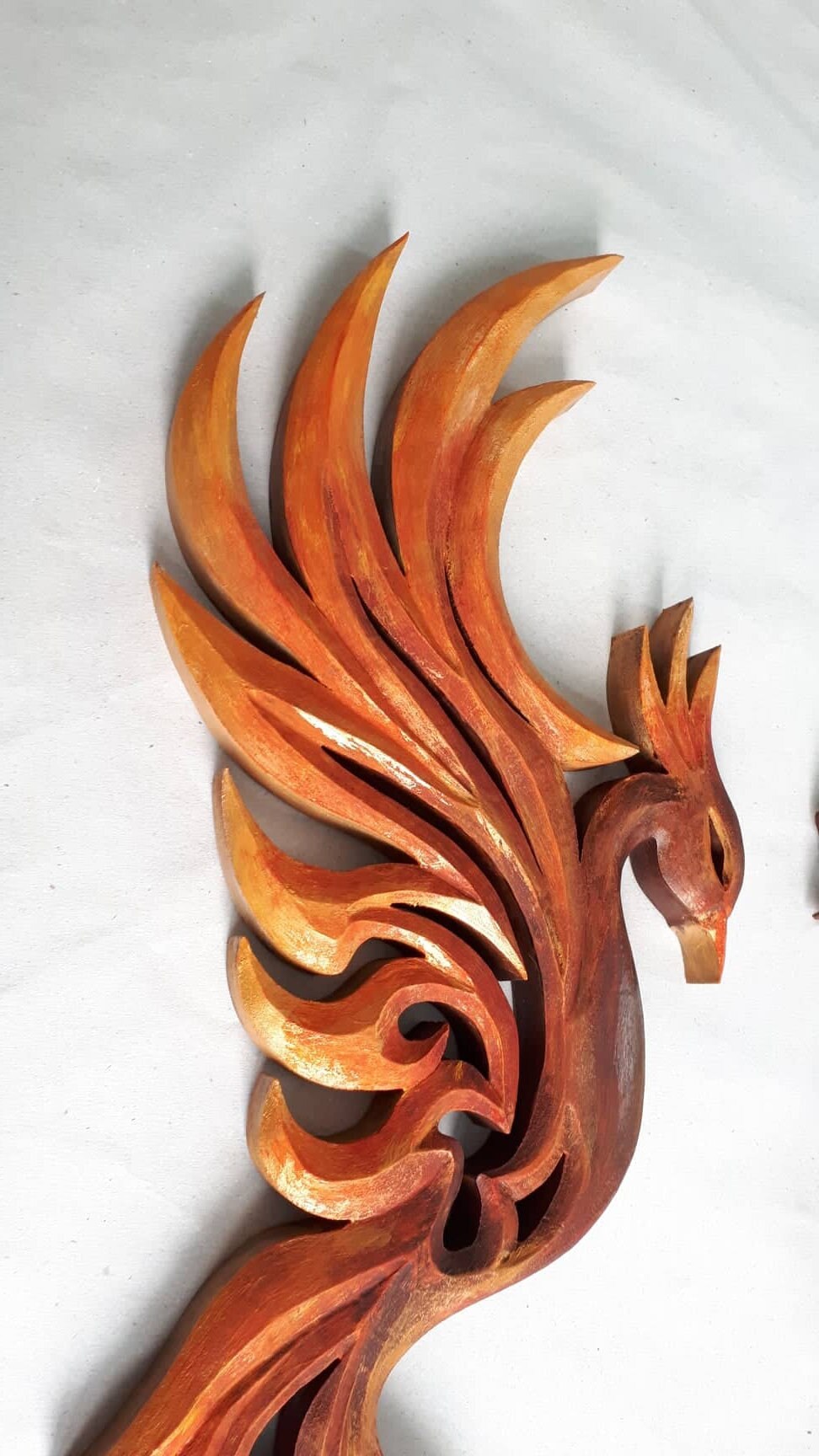 Phoenix and Dragon Gold and Brown Phoenix and Dragon Mirror Etsy