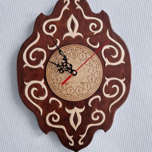 Labyrinth clock, 13th Hour Wall Clock, 13th hour clock, Hand made clock, Wood carving clock, Wooden clock, Clock carving Wall