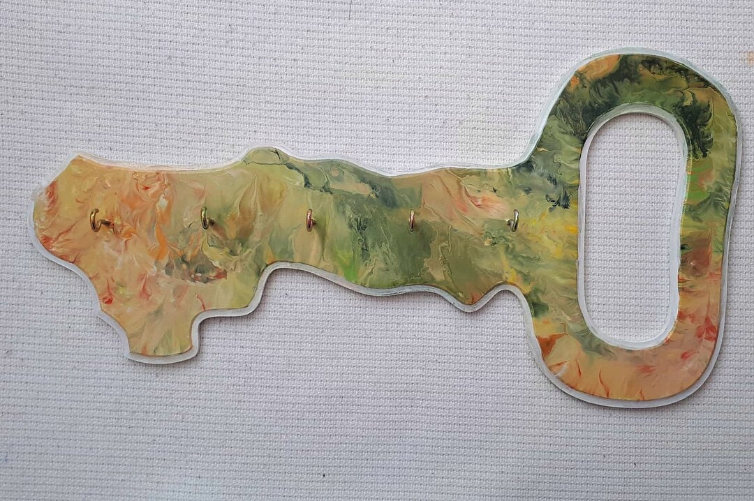 Key Holder Wall Hand Painted Key Holder Wood Key Holder Key Etsy