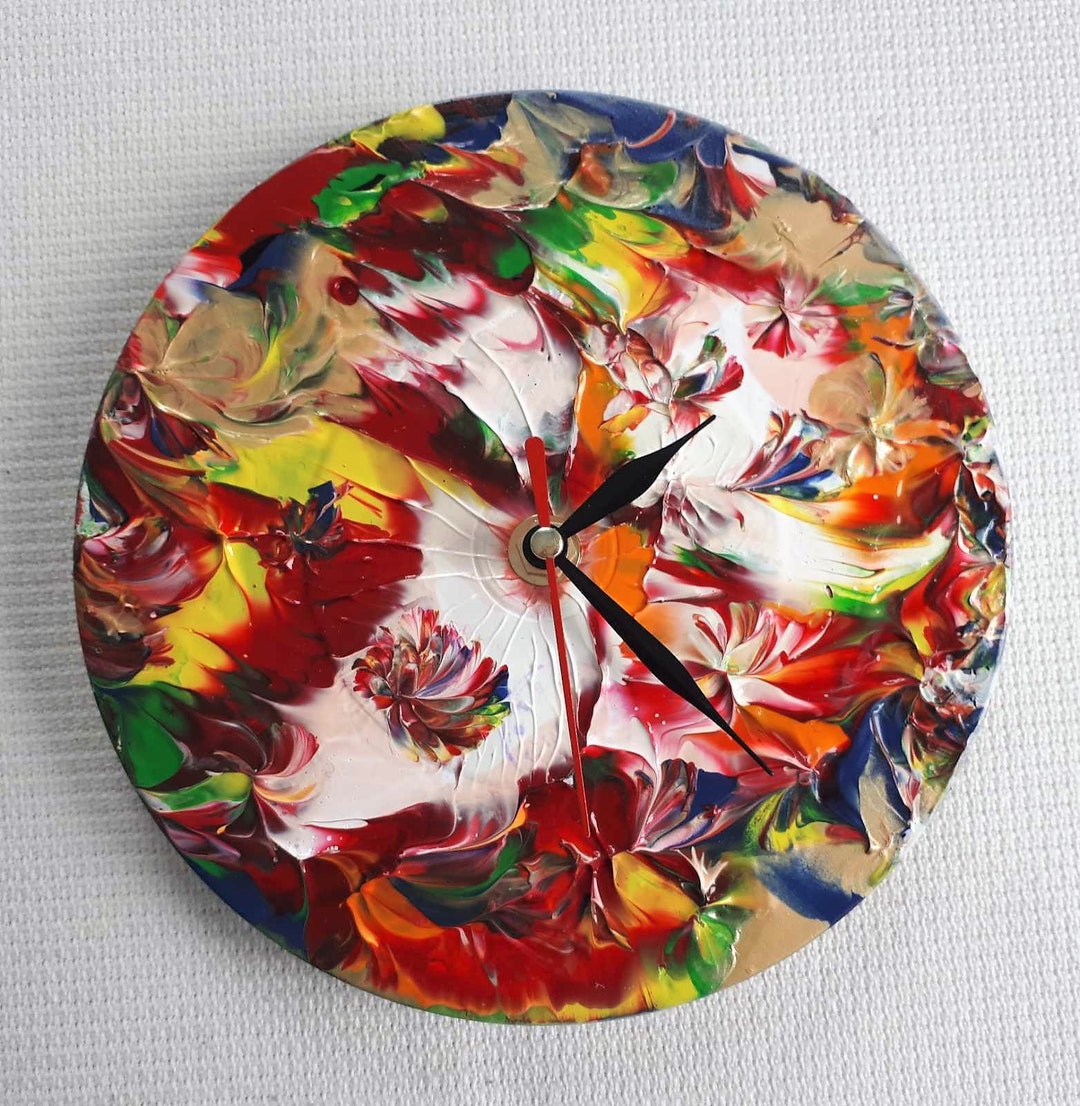 Abstract Clock, Abstract Art Wall Clock Abstract Wall Clock, Colorful