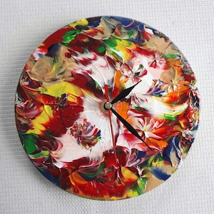 Abstract clock, abstract art wall clock Abstract wall clock, Colorful wall clock, Wall clock, 7&quot; clock