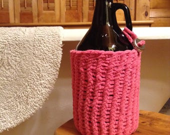 Knit Beer Growler or Squealer Bottle Sweater Cozy Cooler