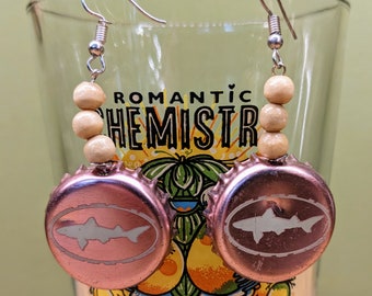 Upcycled Craft Beer Bottle Cap Earrings - Beerrings - East Coast (NY, NJ, PA, De)