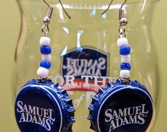 Upcycled Craft Beer Bottle Cap Earrings - Beerrings - Southern New England (CT, MA, RI)