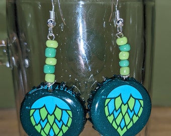 Upcycled Craft Hop Water and Soda Pop Bottle Cap Earrings